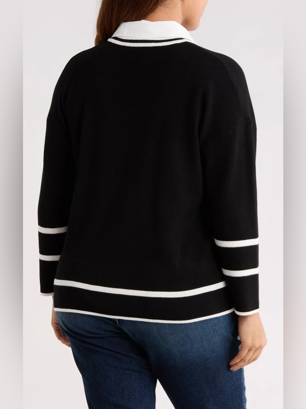 Adrianna Papell V-Neck Twofer Sweater Top - NWOT - Picture 2 of 11